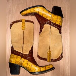 Italian DONALD J PLINER Western Couture Collection Leather Boots Size 7.5 Medium